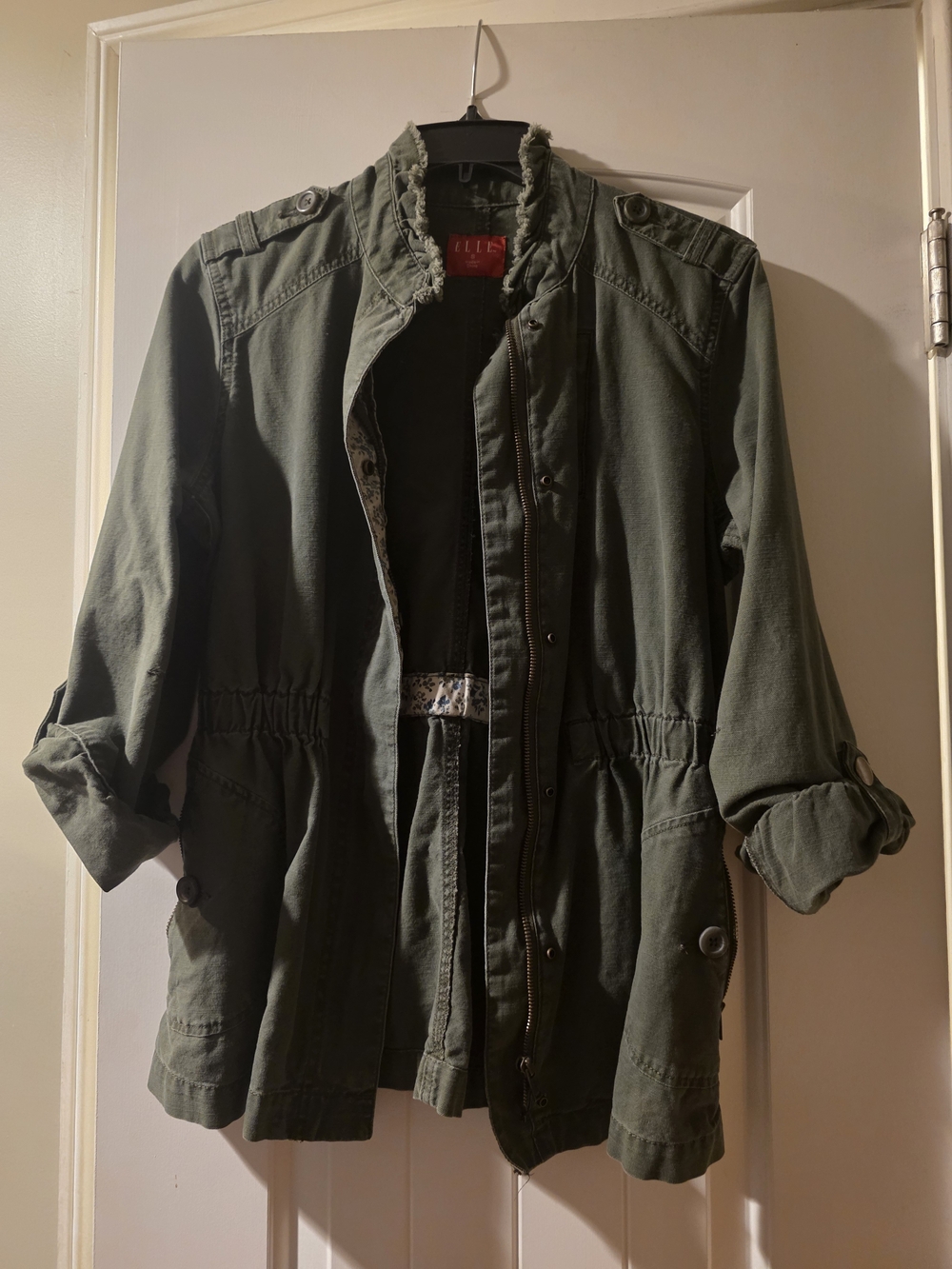 Elle Olive Green Military Field Jacket